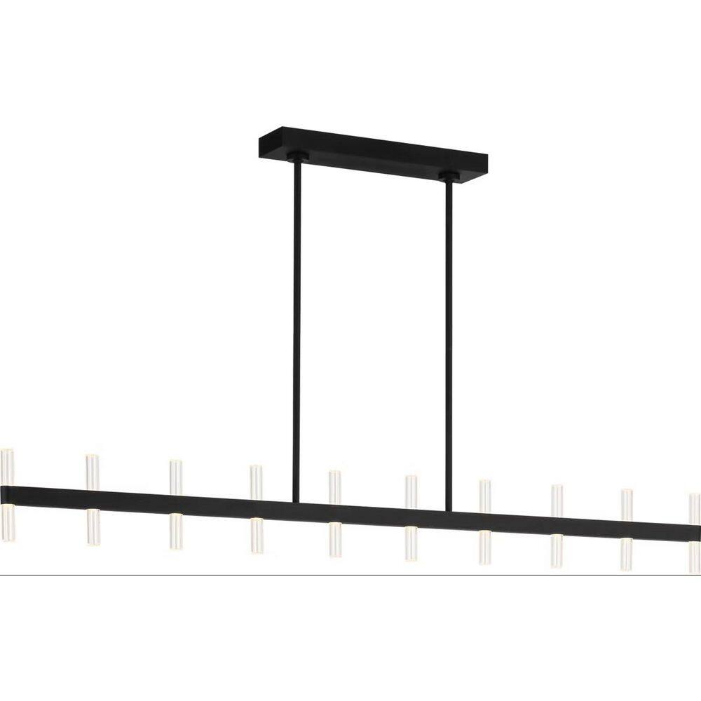 Silas 56 in. W x 6.2 in. H Midnight Black LED Dimmable Modern Chandelier with Clear Acrylic Cylindrical Diffusers price history on PriceWatchPro