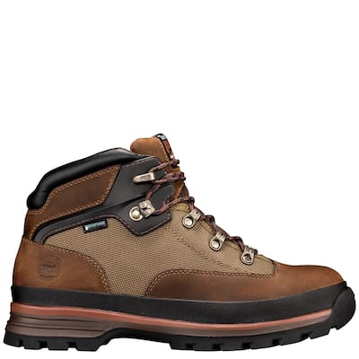 Euro Hiker Men's Hiker Leather with Ballistic Nylon - Soft Toe Hiker - Brown Size 13(D)