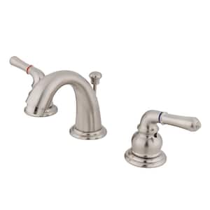 Magellan 2-Handle 8 in. Widespread Bathroom Faucets with Plastic Pop-Up in Brushed Nickel