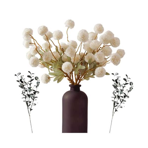 White Floral Silk 21 in. Stem 12-Piece