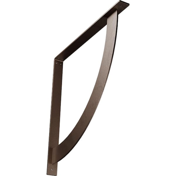 Ekena Millwork 2 in. x 24 in. x 24 in. Steel Hammered Dark Bronze Bulwark Bracket