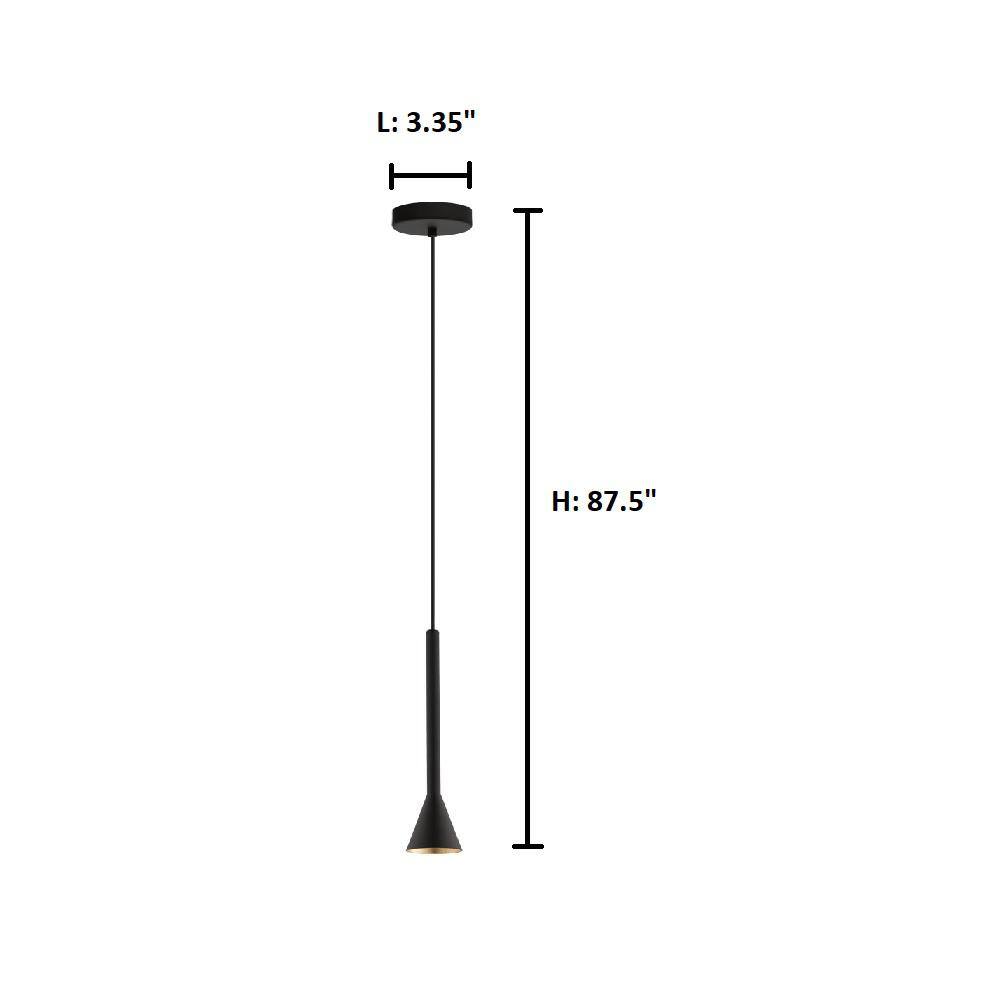 Cortaderas Matte Black and Gold Mini LED Pendant Light
