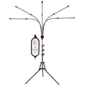 5-Head Adjustable LED Lights, Full Spectrum Grow Lamp with Timer, Warm White Light for Indoor Plants
