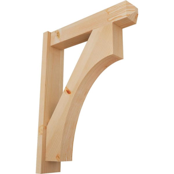 Ekena Millwork 6 in. x 32 in. x 24 in. Douglas Fir Westlake Craftsman Smooth Outlooker