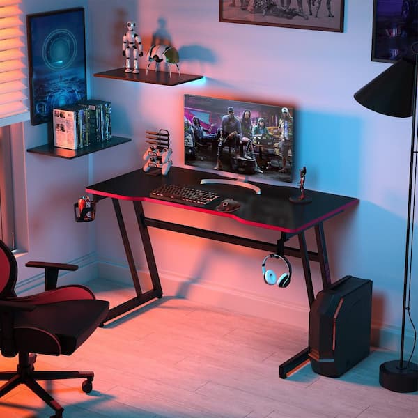 BOSSIN Ergonomic Gaming Desk Z-Shaped Office PC Computer Desk Gamer Tables  with Cup Holder and Headphone Hook - Red-55inch - Yahoo Shopping