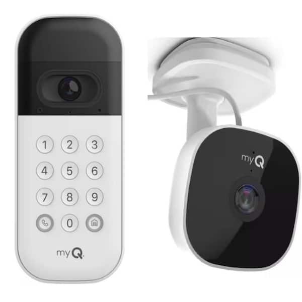 myQ Smart Wireless Garage Door Video Keypad with myQ Smart Garage Home Security Camera