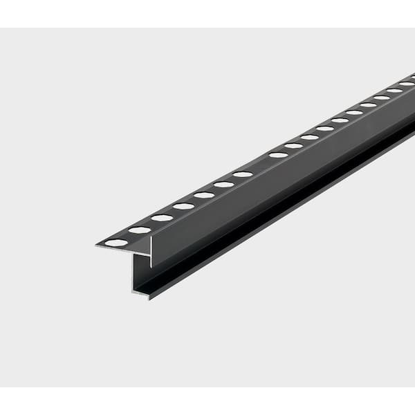 Novopeldaño Aura Matt Black 1/2 in. x 98-1/2 in. L Stair Nosing Aluminum Tile Edge Trim