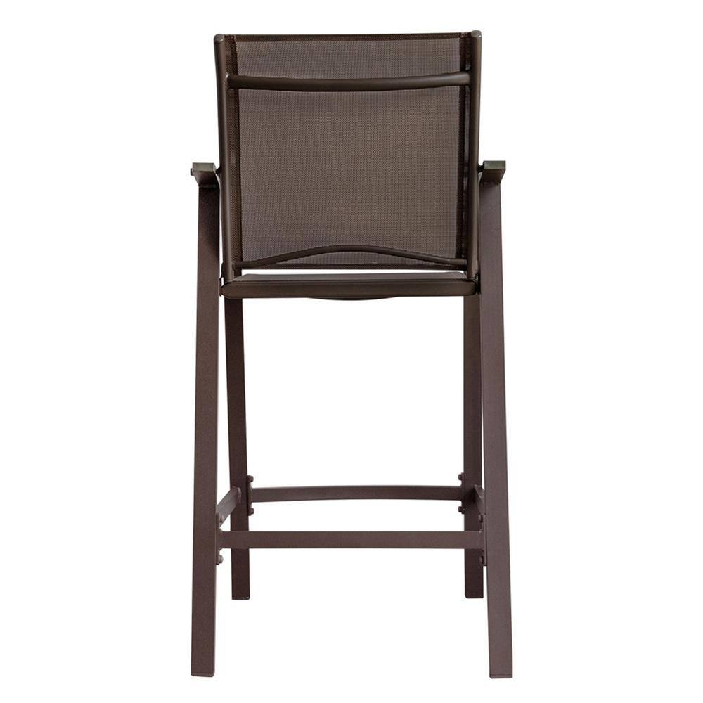 Brown Metal 3-Piece Square Outdoor Bar Height Dining Set