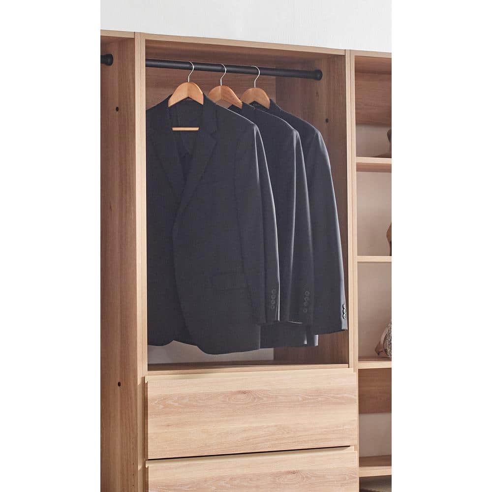 Prosper Oak Freestanding Modular Walk-In Closet System with Drawers