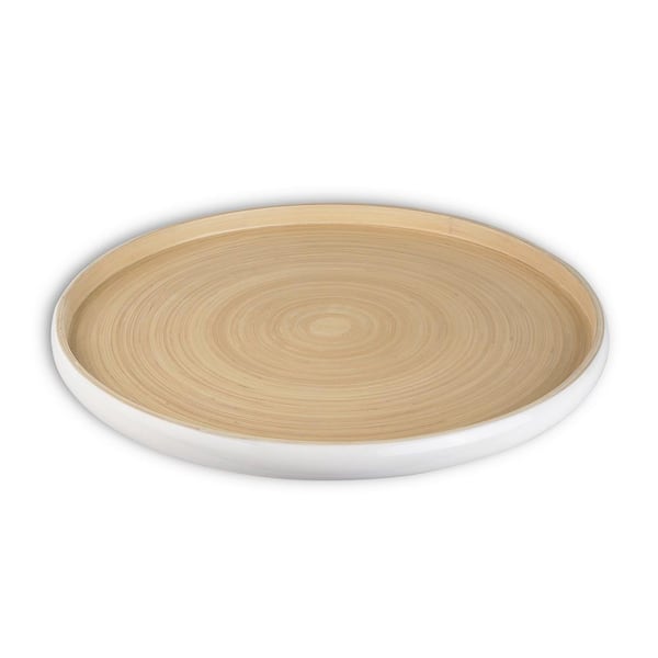 Lexa 15.75 W x 1.77 H x 15.75 D White Bamboo Serving Tray