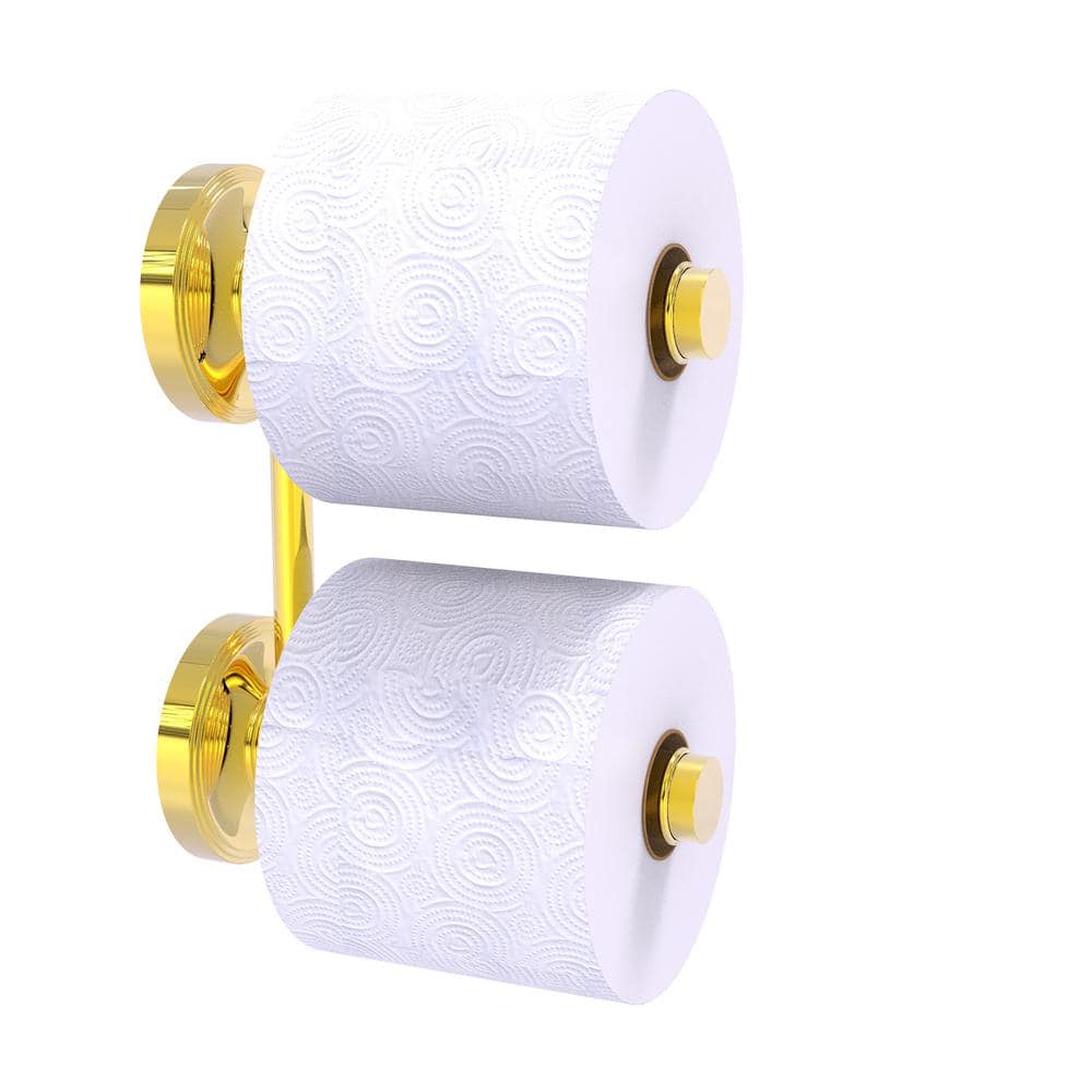 Polished Brass Dual Roll Wall Mounted Toilet Paper Holder