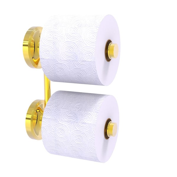 Allied Brass Prestige Regal 2-Roll Reserve Roll Toilet Paper Holder in Polished Brass