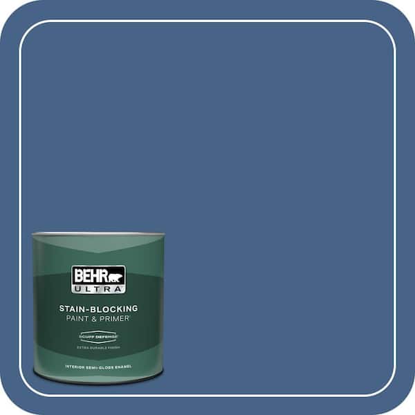 BEHR ULTRA 1 qt. #PPU15-04 Mosaic Blue Extra Durable Semi-Gloss Enamel Interior Paint & Primer