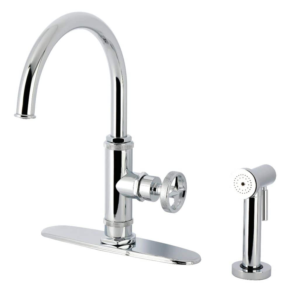 Ostro 1-Handle Deck Mount Standard Kitchen Faucet in Polished Chrome price history on PriceWatchPro