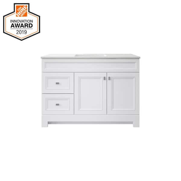 Home Decorators Collection Sedgewood 48-1/2 in. Configurable Bath Vanity in White with Solid Surface Top in Arctic with White Sink