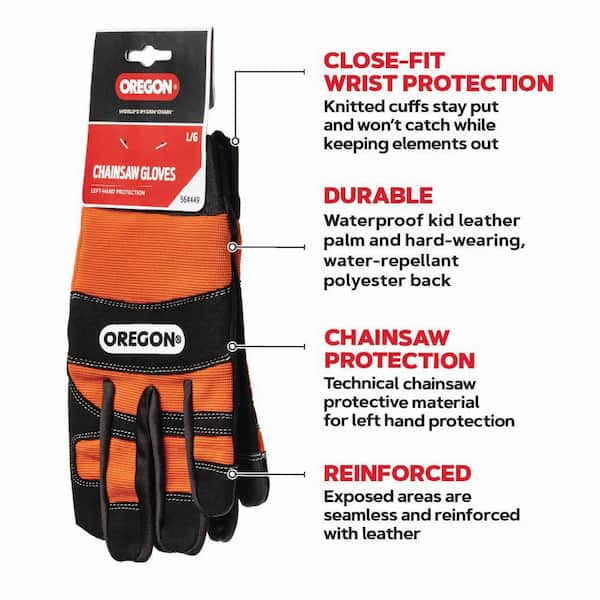 Left Hand Protection Oregon Small Chainsaw Gloves 