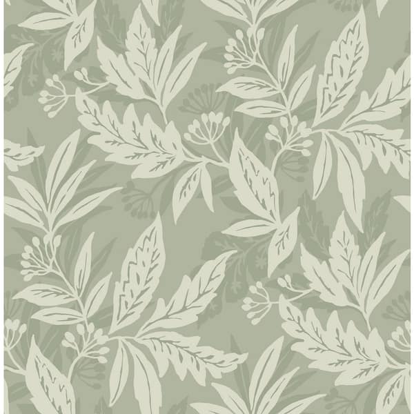 A-Street Prints Anita Green Woodland Floral Non-Pasted Wallpaper