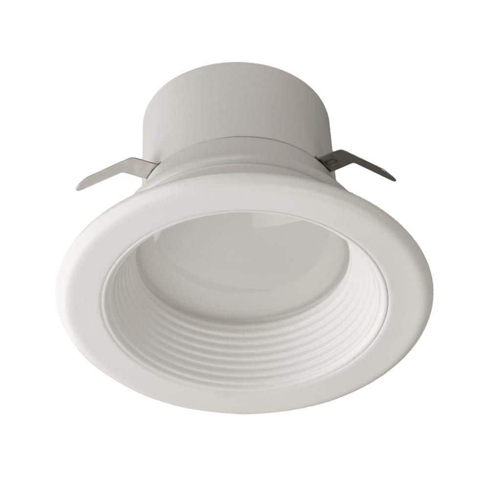 4-Inch White Aluminum LED Recessed Downlight with Adjustable Color and Brightness