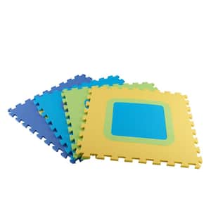 Multi-Color 20.86 in. x 20.86 in. x 0.39 in. Foam Mix N Match Playroom Floor Tiles (4 Tiles/Pack) (12 sq. ft.)