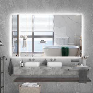 60 in. W x 36 in. H Rectangular Frameless Anti-Fog with LED Light Wall Bathroom Vanity Mirror