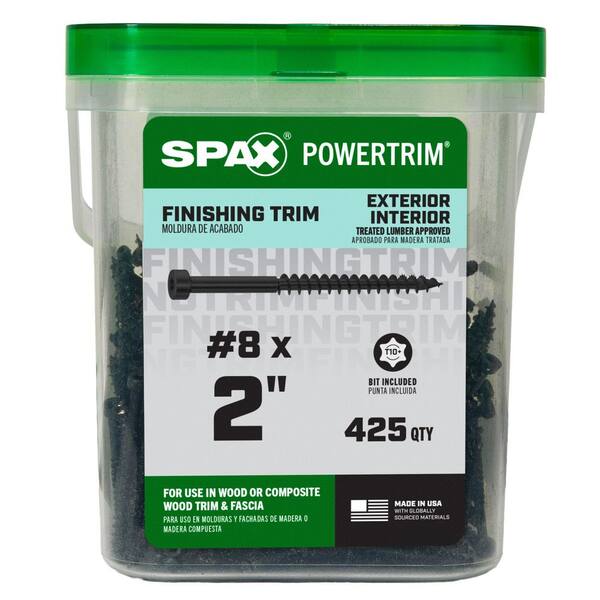SPAX #8 x 2 in. Black Powertrim Exterior & Interior T10 T-Star