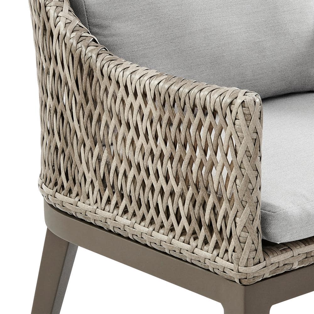 Silvana Gray Aluminum and Wicker 6-Person Outdoor Dining Set