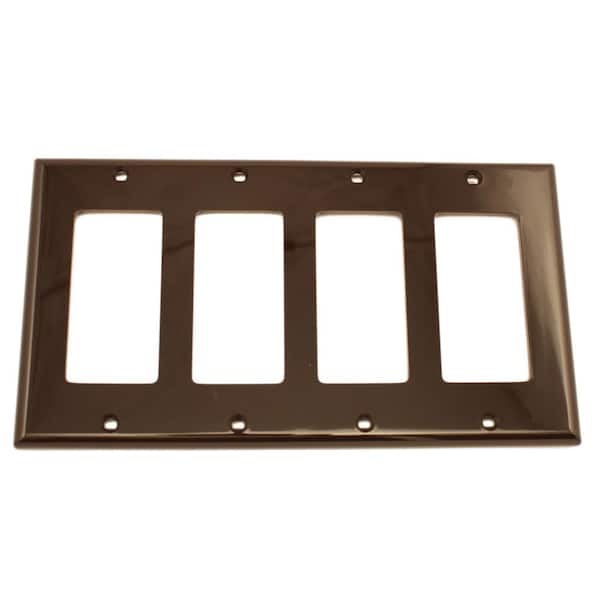 4-Gang Brown Decora/Rocker Nylon Standard Wall Plate (1-Pack) 80412-N