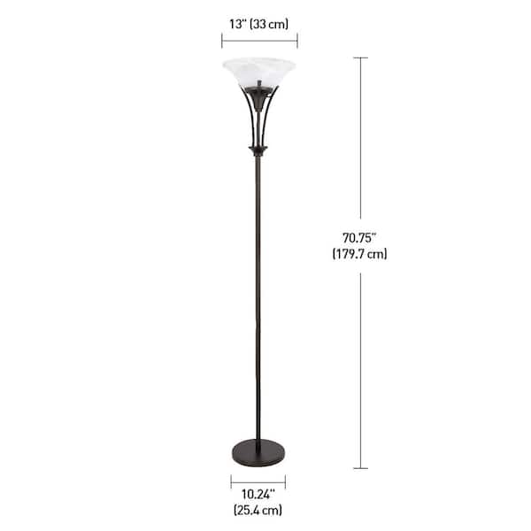 Globe Electric 70 75 In Dark Bronze Floor With Alabaster Glass Shade 63361 The Home Depot Globe Electric 70 75 In Dark Bronze, Torchiere Floor Lamp With Alabaster Glass Shade