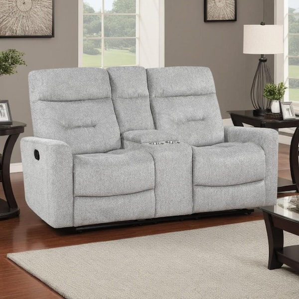 Lyns Gray Chenille Standard Recliner