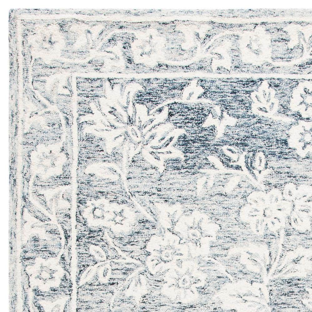 Capri 36" x 24" Blue Hand-Tufted Wool Area Rug