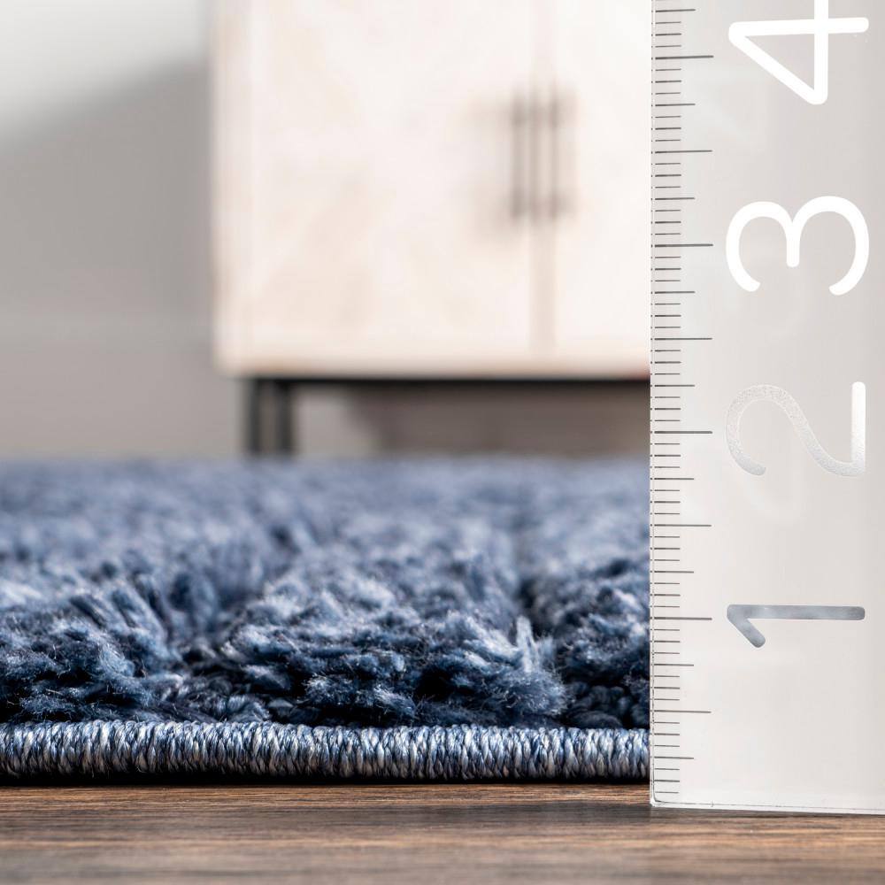 Nuloom Risette Solid 5x8 Shag Indoor Area Rug for Living Room Bedroom Dining Room Nursery, Blue