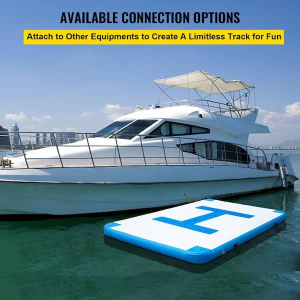 VEVOR Inflatable Floating Dock 10 x 6.5 ft. Floating Platform 5-6 