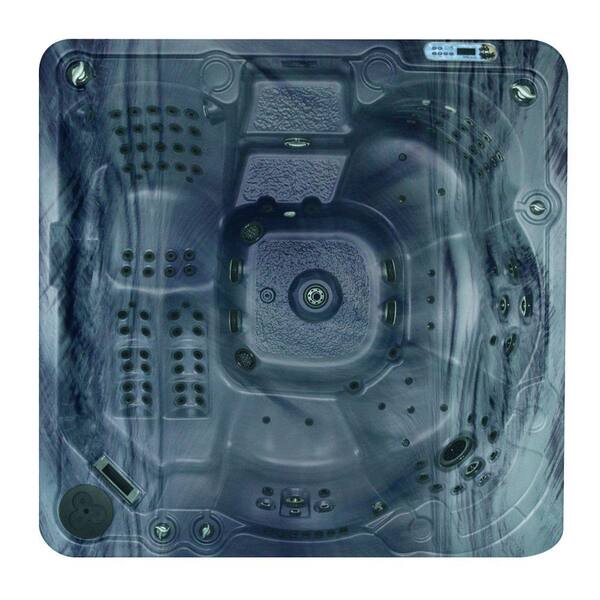 QCA Spas Athens in Storm Cloud 6-Person 144-Jet Spa with (2) 5.2 BT HP Pumps, Waterfall and Free Energy Saver Package