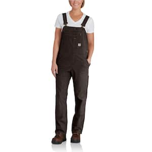 Women's X-Large Tall Dark Brown Cotton/Spandex Crawford Double Front Unlined Bib Overalls
