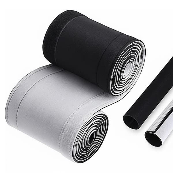10 ft. Neoprene Cable Management Sleeve Reversible Flexible Cuttable DIY Cord Organizer for Office TV Computer Home