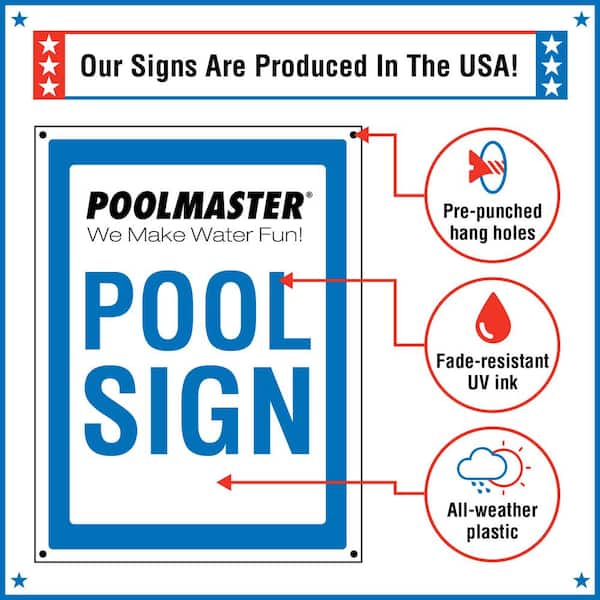 No Diving in Pool Sign Plastic 4 Pack Swimming Hot Tub for Shallow Water 