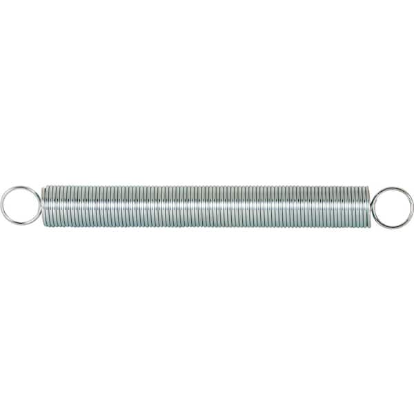 Extension Spring, Spring Steel Const, Nickel-Plated Finish, .041 GA x 15/32 in. x 4-1/2 in, Closed Single Loop, (2-Pack)