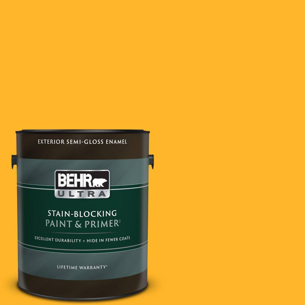 BEHR ULTRA 1 gal. P2607 Extreme Yellow SemiGloss Enamel