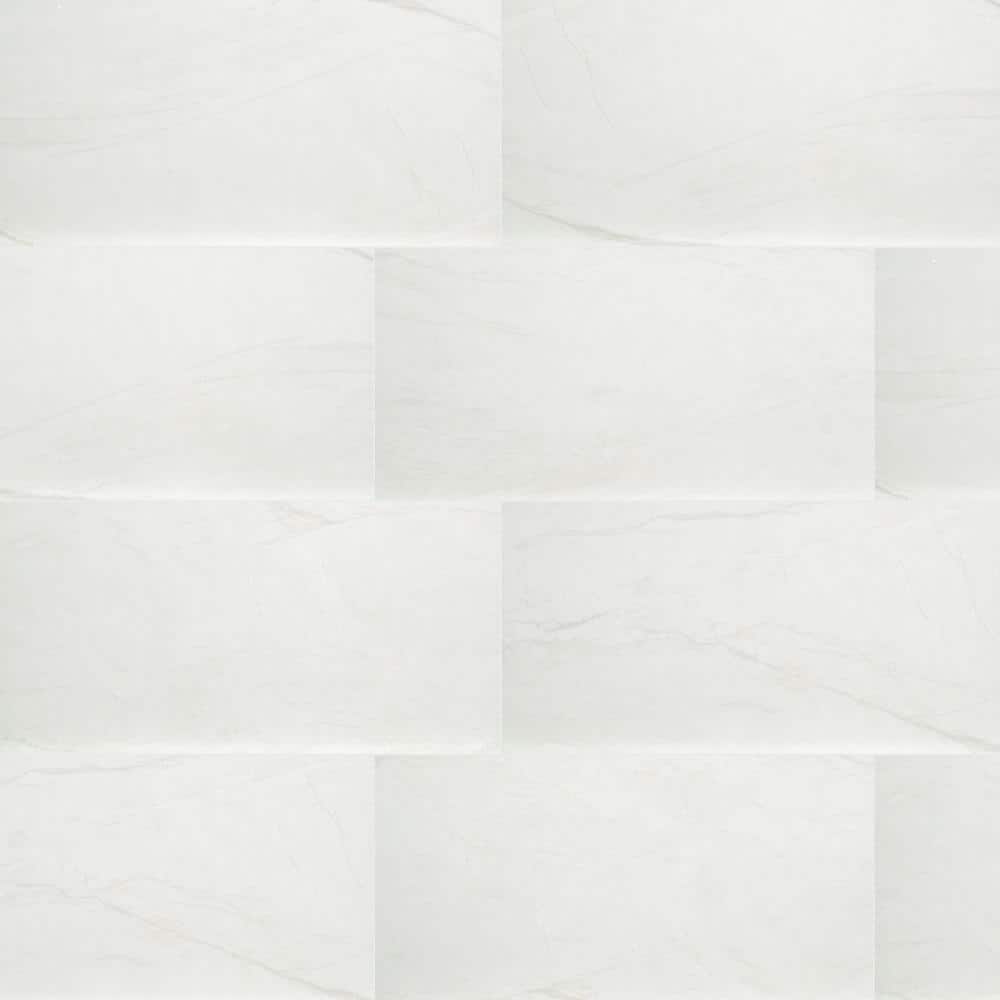 Anastasia White 24 in. x 48 in. Polished Porcelain Marble Look Floor and Wall Tile (16 sq. ft./Case) price history on PriceWatchPro