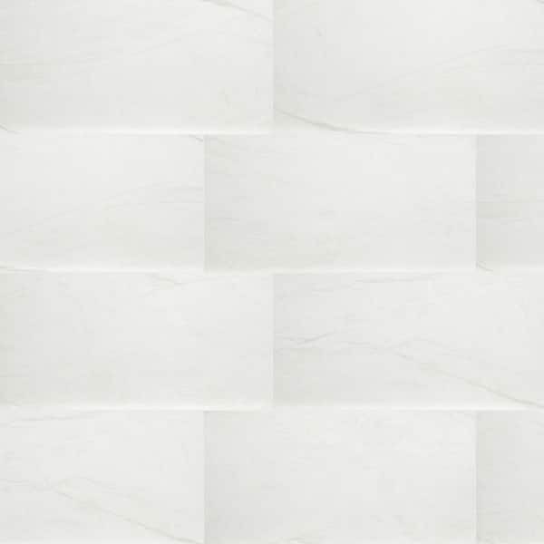 MSI Anastasia White 24 in. x 48 in. Polished Porcelain Marble Look Floor and Wall Tile (16 sq. ft./Case)