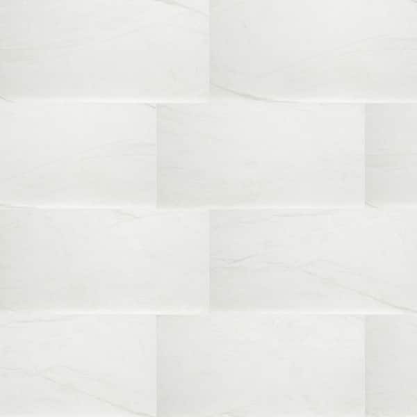 MSI Durban White 24 in. x 48 in. Polished Porcelain Marble Look Floor and Wall Tile (16 sq. ft./Case)