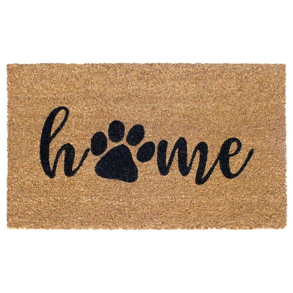 RugSmith Black Home Paws 18 in. x 30 in. Doormat DM8710 - The Home Depot