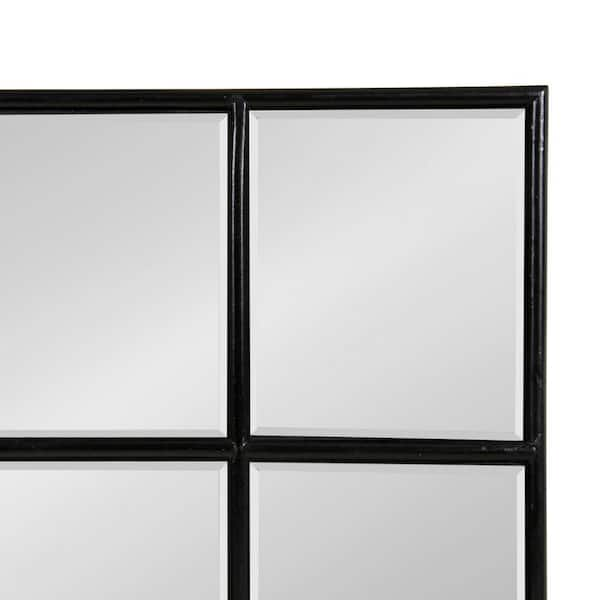 Kate and Laurel Medium Rectangle Black Beveled Glass Contemporary