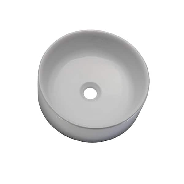 DECOLAV Classically Redefined Semi Recessed Round Bathroom Sink in White