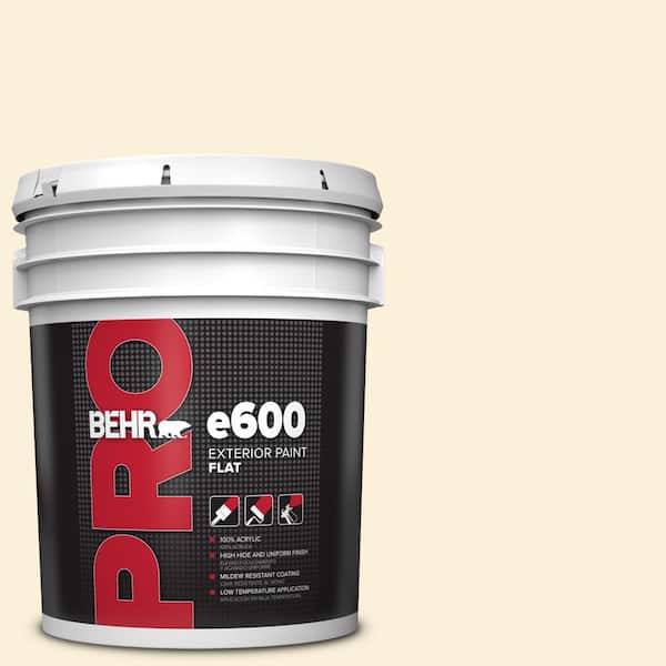 BEHR PRO 5 gal. #320A-1 Eggnog Flat Exterior Paint