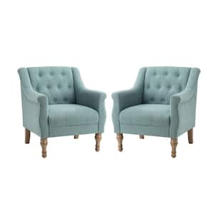 Beato Blue Arm Chair with Turned Legs set of 2