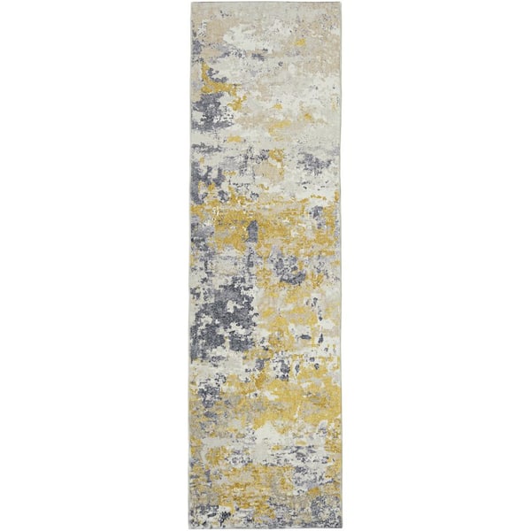 Maeva Gold Ombre Transitional 2 ft. x 7 ft. Runner Rug