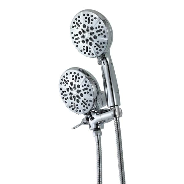 CASAINC 5-Spray Patterns with 1.75 GPM 5 in. Wall Mount Dual Shower ...