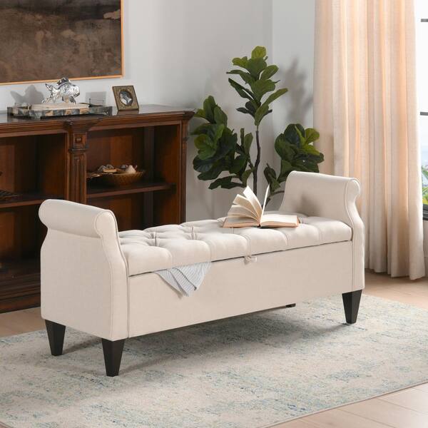 Jennifer Taylor Jacqueline Tufted Roll, Bedroom Benches With Arms