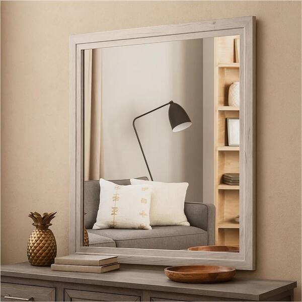 TOMOO　Mirrors　バニラホワイト Benjara Miot White Wash 1 in. W x 39 in. H Modern and Contemporary